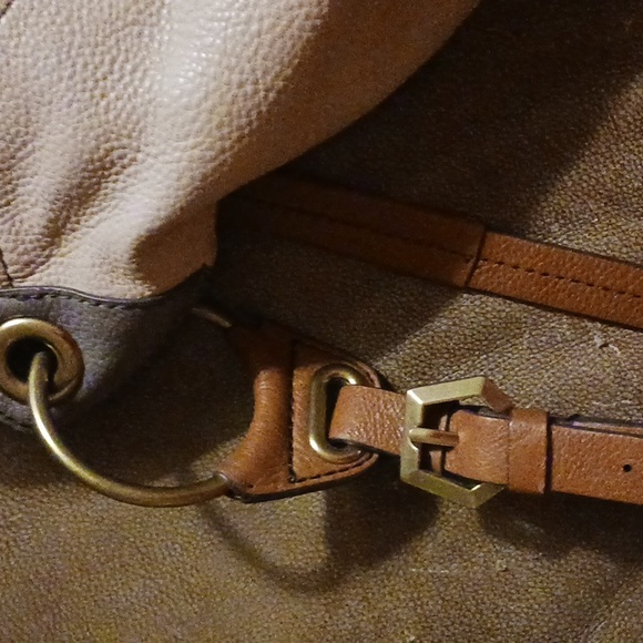 OrYany handbag hobo large genuine leather color block yellow taupe brown - Picture 8 of 10